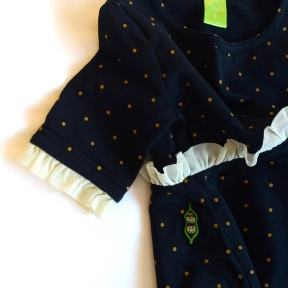 peekaboo beans black polkadot ruffle dress 3T toddler girls - Picture 4 of 10